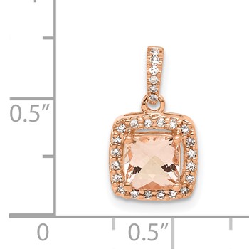 10kr Morganite and Diamond Pendant — alternate view
