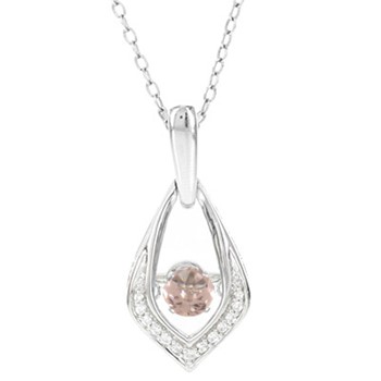 SS Morganite & Diamond Pend