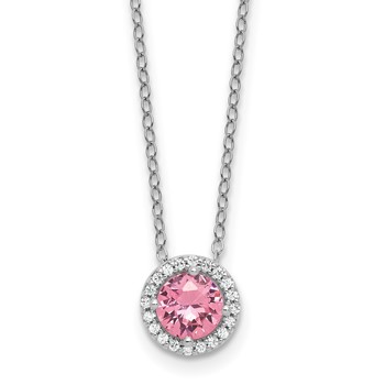 SS Pink & White CZ Pend