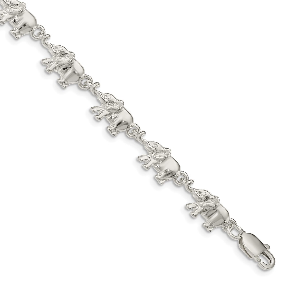 Sterling Silver Elephants Bracelet