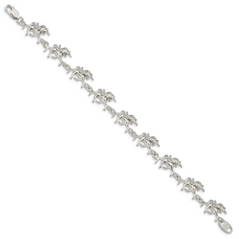 Sterling Silver Unicorns Bracelet — alternate view