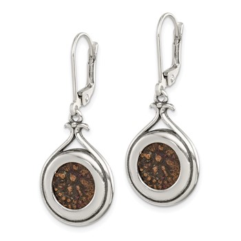 Ancient Coins Sterling Silver and Bronze Antiqued Widow's Mite Coin Leverback Dangle Earrings with a Certificate of Authenticity — alternate view