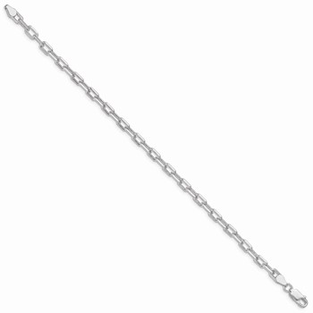 Amore La Vita Sterling Silver Rhodium-plated Polished 4.3mm Diamond-cut 7 inch Open Link Cable with Lobster Clasp Charm Bracelet — alternate view