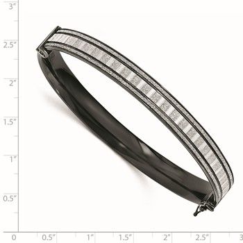 Sterling Silver Ruthenium-plated Glitter Infused Bangle — alternate view