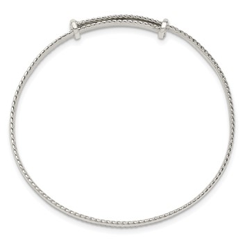 Sterling Silver Polished Milgrain 4.75mm Adjustable Children's Bangle — alternate view