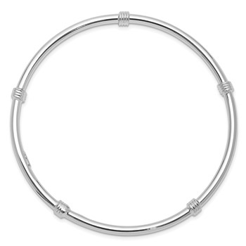 Sterling Silver Rhodium-plated Slip-on Bangle — alternate view