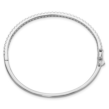 Sterling Shimmer Sterling Silver Rhodium-plated 41 Stone CZ Hinged Bangle Bracelet — alternate view