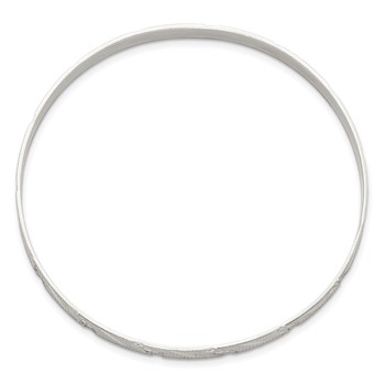 Sterling Silver 5mm Diamond Cut Slip-on Bangle — alternate view