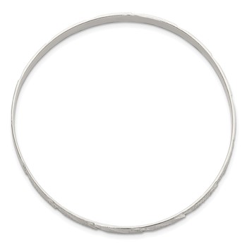 Sterling Silver 5mm Diamond Cut Slip-on Bangle — alternate view