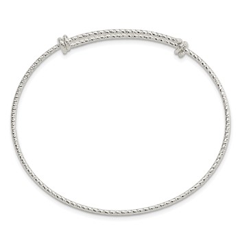 Sterling Silver Polished D/C 1.65mm 8-9.5in Expandable Bangle — alternate view