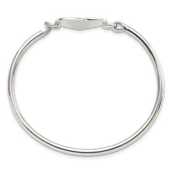 Sterling Silver Polished Engravable Heart Bangle — alternate view