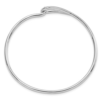 Sterling Silver Rhodium-plated Polished Bangle — alternate view