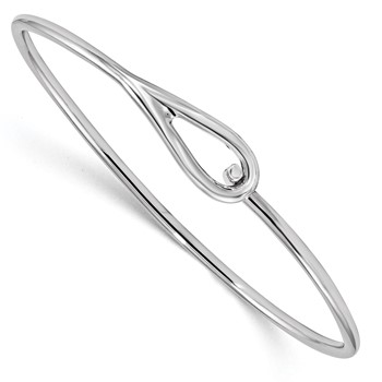Sterling Silver Rhodium-plated Polished Bangle