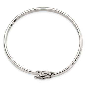 Sterling Silver Celtic Flexible Bangle Bracelet — alternate view