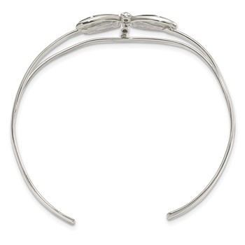 Sterling Silver Abalone Dragonfly Bangle Bracelet — alternate view