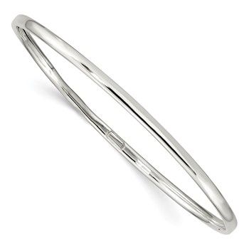 Sterling Silver 3.25mm Slip-on Bangle Bracelet