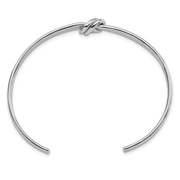 Sterling Silver Rhodium-plated Polished Knot Cuff Bangle — alternate view