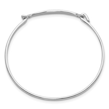 Sterling Silver Rhodium-plated Polished Children's ID Bangle Bracelet — alternate view
