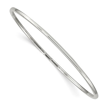 Sterling Silver 2mm Fancy Slip-on Bangle Bracelet