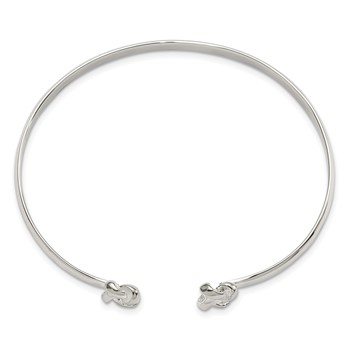 Sterling Silver Polished Love Knot Cuff Bracelet — alternate view