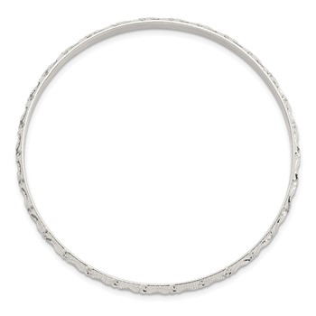 Sterling Silver Diamond Cut Patterned Slip-on Bangle — alternate view