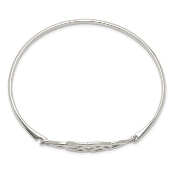 Sterling Silver Polished Celtic Bangle — alternate view