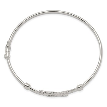 Sterling Silver Textured Love Flexible Knot Bangle — alternate view