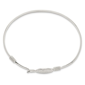 Sterling Silver Polished Saint Christopher Bangle — alternate view