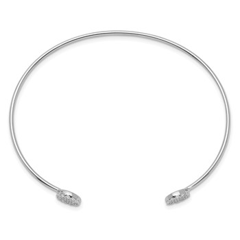 Sterling Silver Rhodium Plated CZ Bangle — alternate view