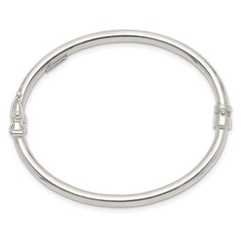 Sterling Silver Polished 3mm Hinged Baby Bangle — alternate view