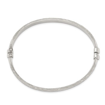 Sterling Silver D/C 7.5mm Bangle and 5mm Hoop Earring Set — alternate view