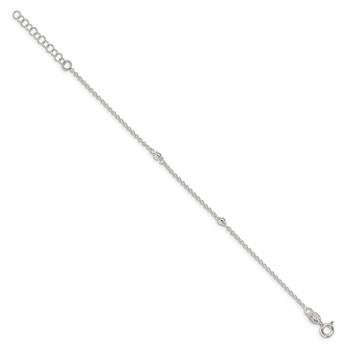 Sterling Silver Stars Bangle and Bracelet w/ 1" Ext. Two Piece Set — alternate view