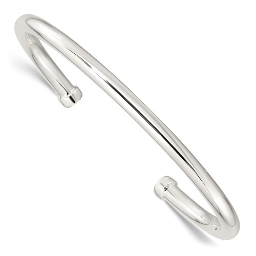 Sterling Silver Polished 4mm Cuff Bangle