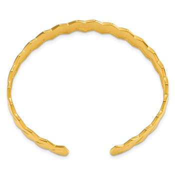 Affordable Expressions Sterling Silver Gold-plated Polished Cuff Bangle — alternate view