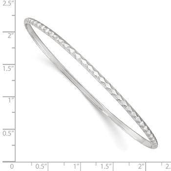 Sterling Silver Polished 2.5mm Textured Slip-on Bangle — alternate view