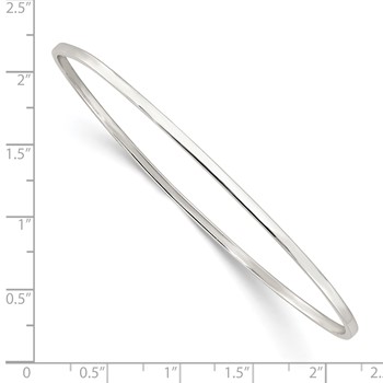 Sterling Silver Polished 2mm Slip-on Bangle — alternate view