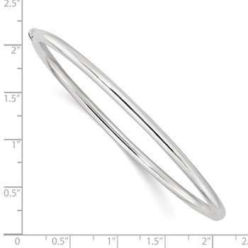 Sterling Silver Polished 3mm Hinged Round Bangle — alternate view