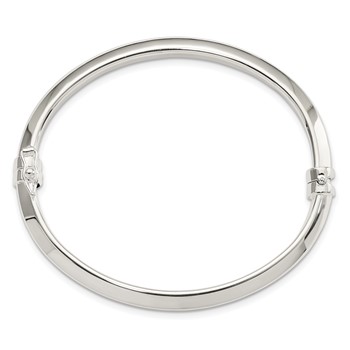 Sterling Silver Polished Hinged Bangle — alternate view