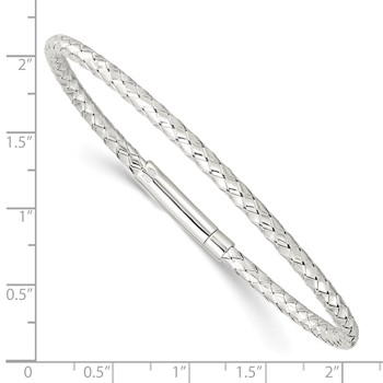 Sterling Silver Polished Flexible Weaved Bangle Bracelet — alternate view