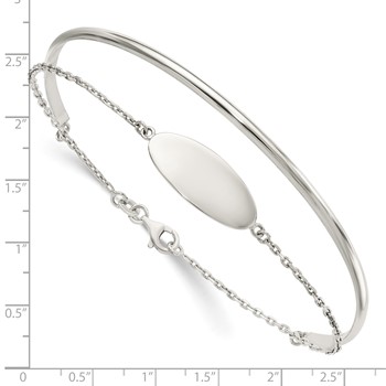 Sterling Silver Polished ID Bangle — alternate view