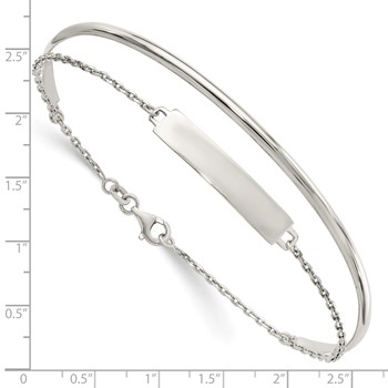 Sterling Silver Polished ID Bangle — alternate view