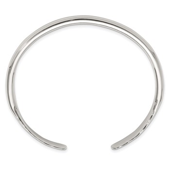 Sterling Silver Polished with Hammered Ends Cuff Bangle — alternate view