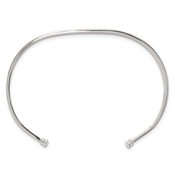 Sterling Silver with Black Rhodium Inlay Cuff Bangle — alternate view