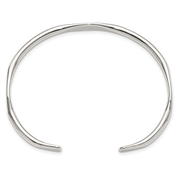 Sterling Silver Polished 6mm Cuff Bangle — alternate view