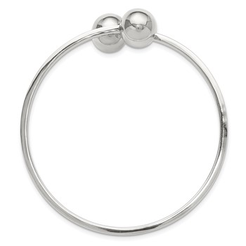 Sterling Silver Polished Ball Bypass Bangle Bracelet — alternate view