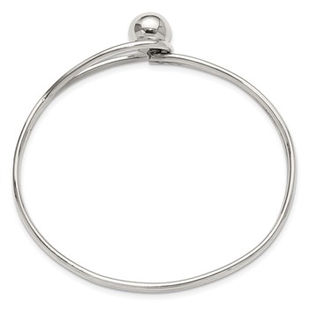 Sterling Silver Polished Ball Bead & Loop Bangle — alternate view