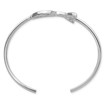 Sterling Silver Rhodium-plated Trinity Knot Cuff Bangle — alternate view