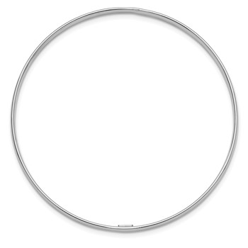 Sterling Silver Rhodium-plated Polished 3.00mm Slip on Bangle — alternate view