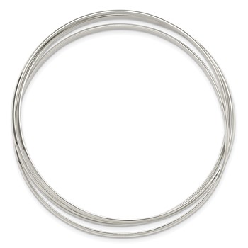 Sterling Silver Polished Triple Intertwined Slip On Bangle — alternate view