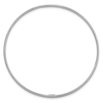 Sterling Silver Rhodium-plated Polished 2.40mm Slip on Bangle — alternate view